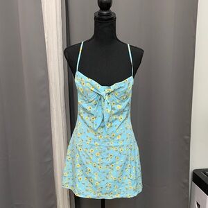 Floral Blue Mini Dress